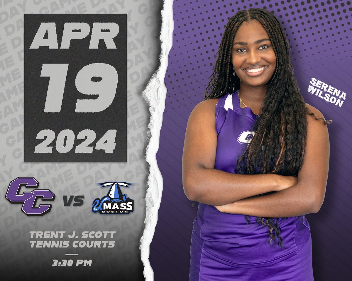 MATCH DAY!!! Curry College women's tennis hosts UMass Boston in the penultimate match of the Spring! #BleedPurple