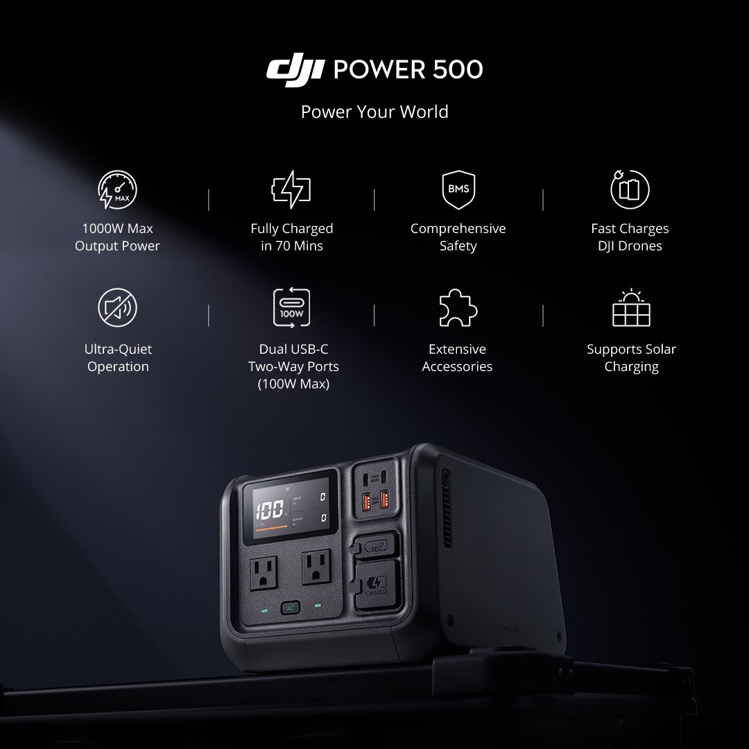 Meet the new members of the DJI ecosystem, DJI Power 1000 & 500: the fast-charging, portable power stations for your next adventures. DJI Power 1000 👉 brnw.ch/21wIZa5 DJI Power 500 👉 brnw.ch/21wIZa4