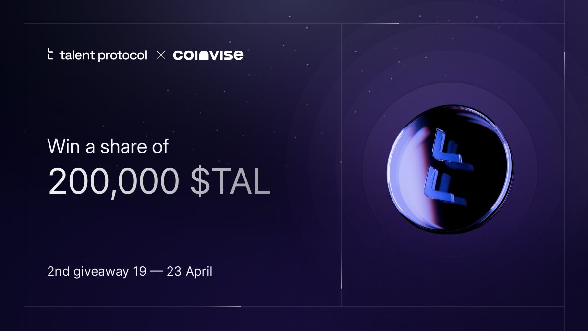 We’re excited to announce our second 200,000 $TAL giveaway, in collaboration with @CoinviseCo 🎉 Here’s how you can participate 👇