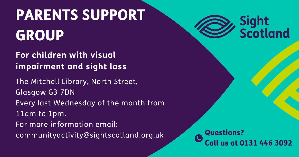 A reminder that our Parent Support Group for children with Visual Impairments or Sight Loss returns on 24 April at The Mitchell Library. There is no need to register, we look forward to welcoming you there!