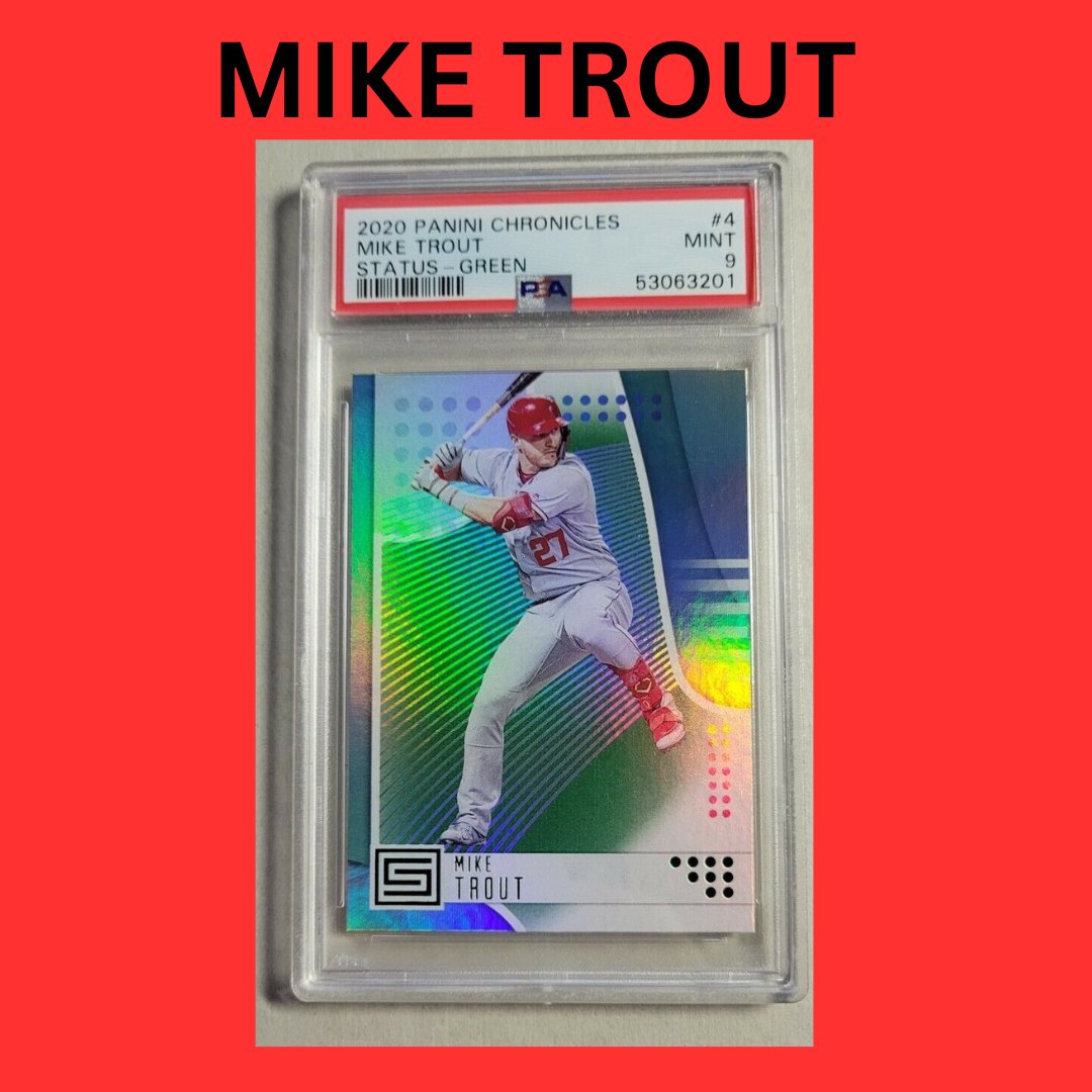 2020 Panini Chronicles Mike Trout Stratus Green Paralle PSA 9 Mint L.A Angels 
#baseballcardsforsale #Ebayseller  #whodoyoucollect #hobby  #MikeTrout #trendingdealers #Angelsbaseball #psa9
#topps LINK IN BIO🔗🛒⚾