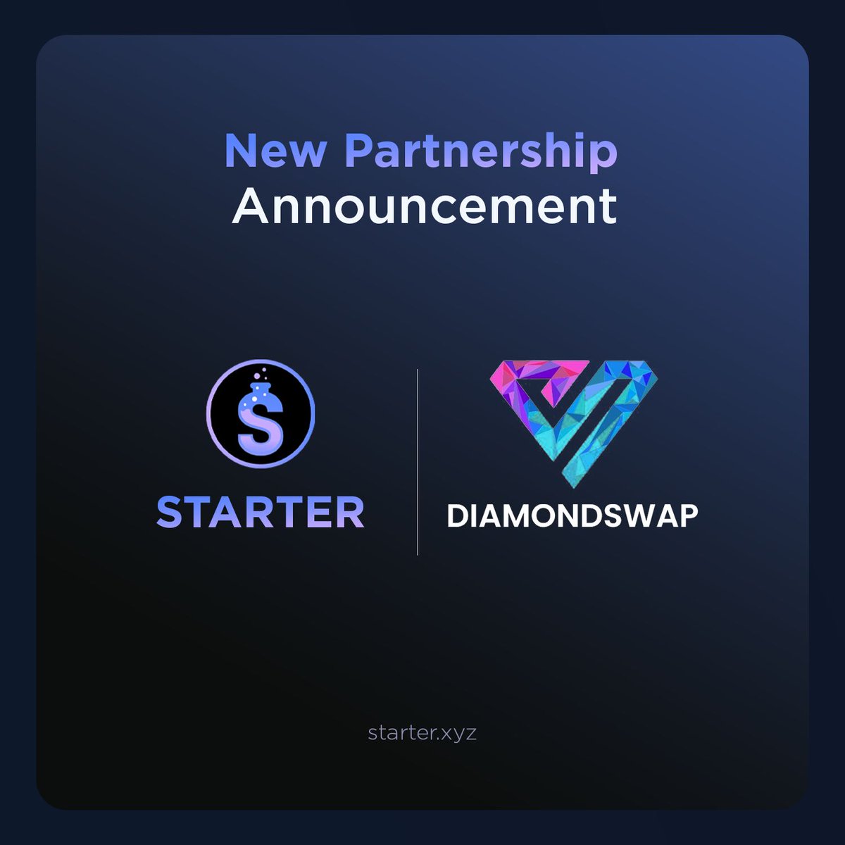 StarterLabsHQ's tweet photo. We’re delighted to announce our partnership with @DiamondSwapTeam, the Diamond Standard of DeFi! 💎

DiamondSwap is the FIRST EIP-2535 DEX and DEX Aggregator for 6 major EVM-compatible blockchains.

Lets $BUIDL the future of #DeFi together! 🤝 https://t.co/F7qUxS8jZn