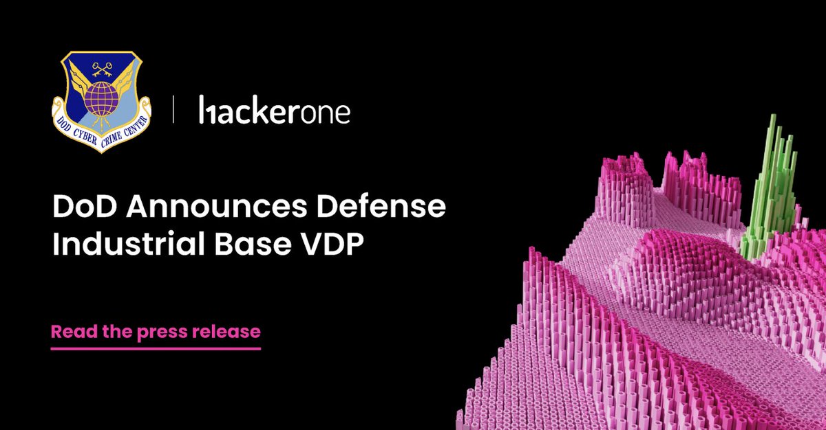 We’re thrilled to support the @DC3Forensics Defense Industrial Base VDP! The program will improve public-private collaboration to reduce security risk for the @DeptofDefense and its thousands of #DIB contractors. Learn more: bit.ly/4aN9p6s