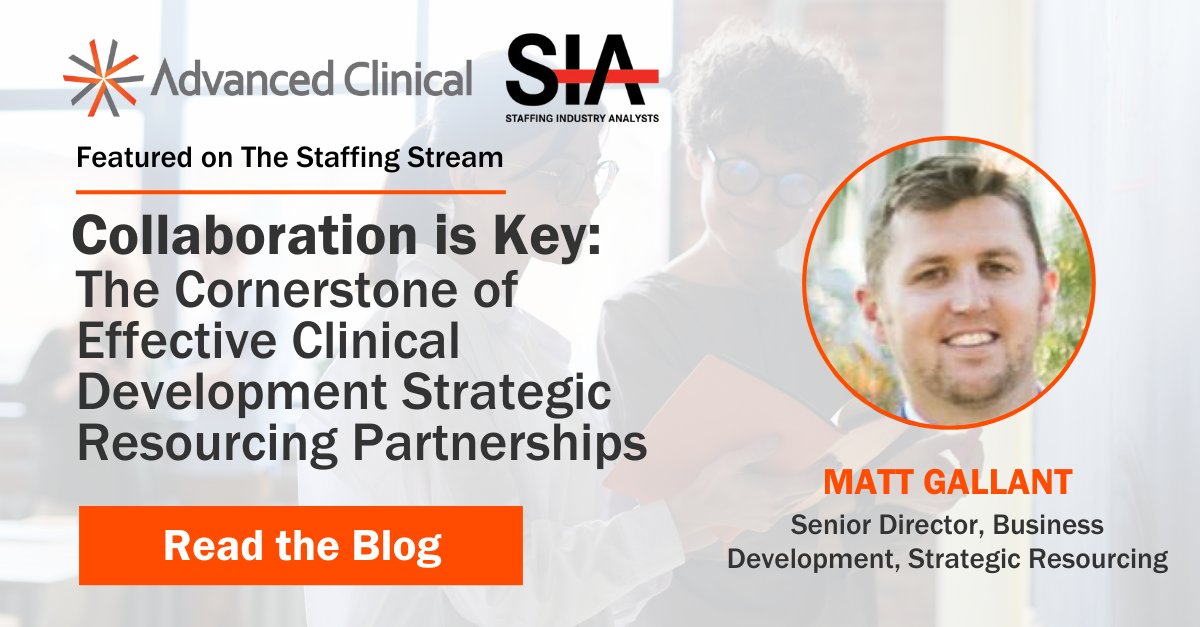 In an SIA Staffing Stream blog, Matt Gallant dives into what makes for a successful partnership between a sponsor and their resourcing partner. Read the blog: hubs.la/Q02sJS1K0

#clinicaldevelopment #resourcing #strategicresourcing