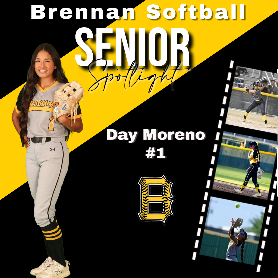 It's senior week!! Next up is our short stop, Day Moreno!! Thank you for all the hard work, dedication, and support of Brennan Softball!! Thank you for always being a great teammate!!💪🥎🐻🌻 #Classof2024 #onceabearalwaysabear