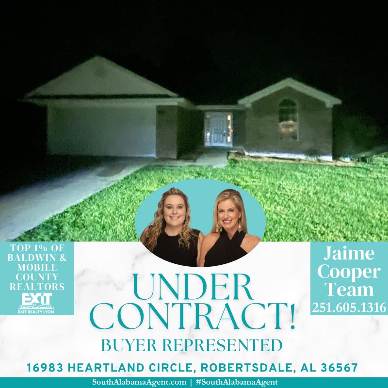 Excited for our client who is under contract on this Robertsdale house!🏡

Jaime Cooper Team
#Realtor #SouthAlabamaAgent #EXITRealtyLyon #BaldwinCounty #ListWithJaime #BuyWithJaime #realestate #robertsdalealabama #undercontract #buyerrepresented  LC: Barnhill Real Estate