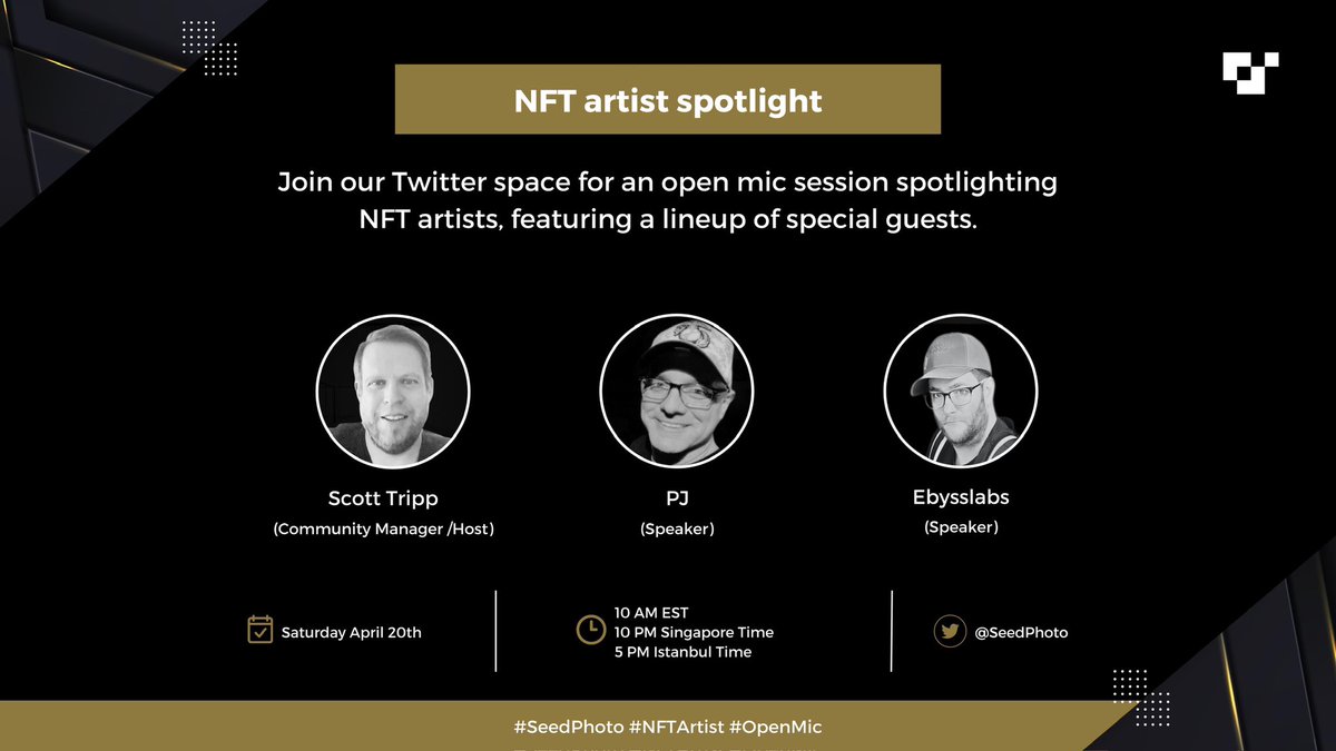 SeedPhoto's tweet photo. Join us for an interactive open mic session on Twitter Space hosted by @Cryptobeast32, featuring special guests @AnotherVariety1 and @ebysslabs. 

Jump in and ask away! See you all there!🎤🚀 

📆: April 20, 2024
⏰: 10 am EST

#OpenMic #CryptoCommunity #SeedPhoto https://t.co/fHn4fit1JO