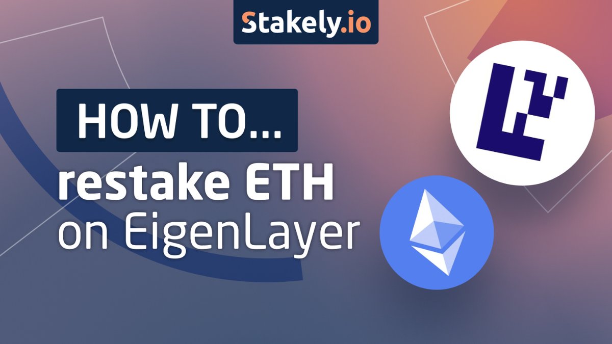 🚀 New to Ethereum restaking?  Watch our latest tutorial on how to delegate your restaked ETH via @eigenlayer and discover the benefits of staking with Stakely. We're securing 5 different AVS and counting!  ▶️ youtube.com/watch?v=triKAe… Stake here! 👇 🔗 app.eigenlayer.xyz/operator/0xd9d…