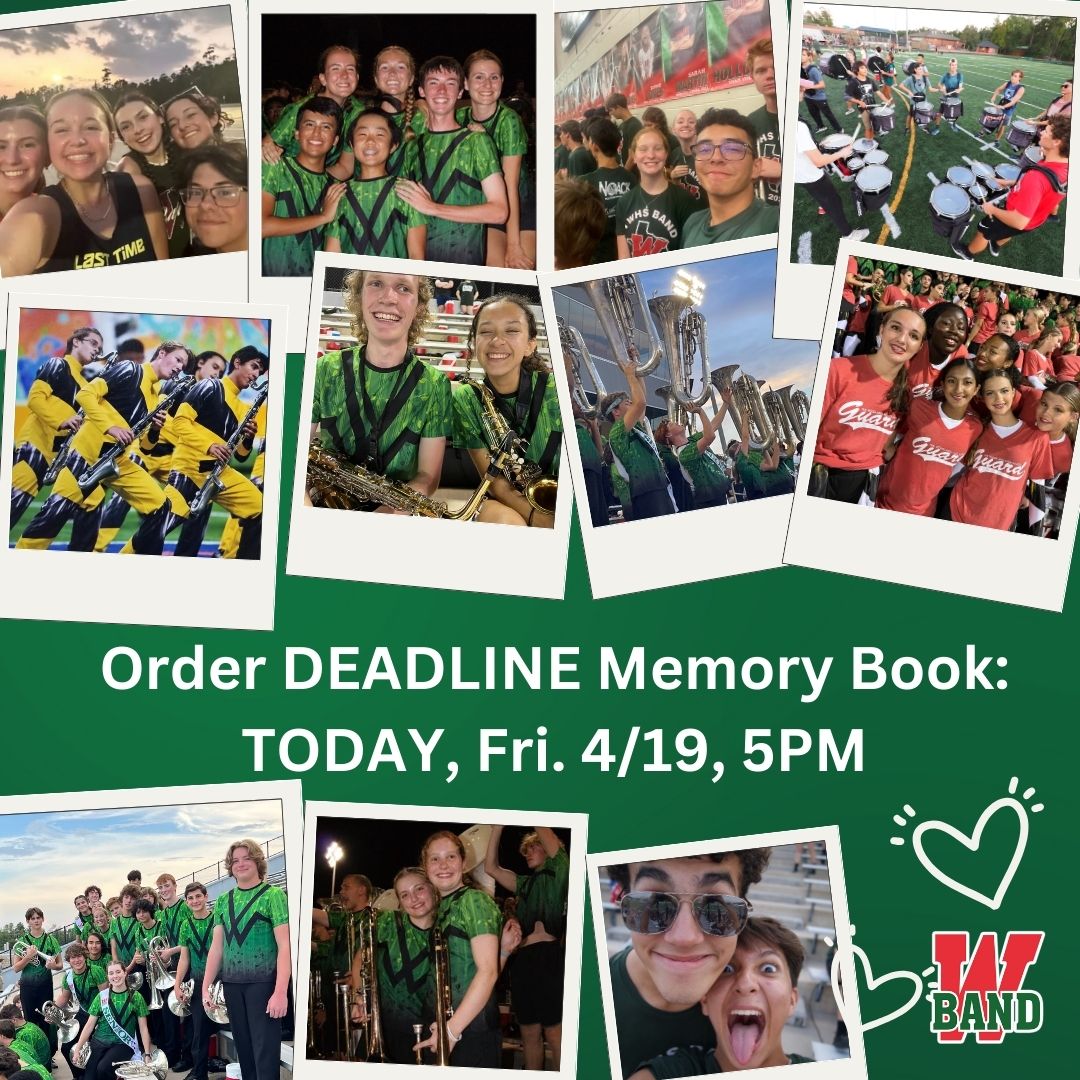 Don't miss out on our fabulous memory book! LAST DAY TO ORDER! Order now to preserve your precious moments forever. 📚
ORDER VIA:  twhsband.org/historians/
#memories #ordernow