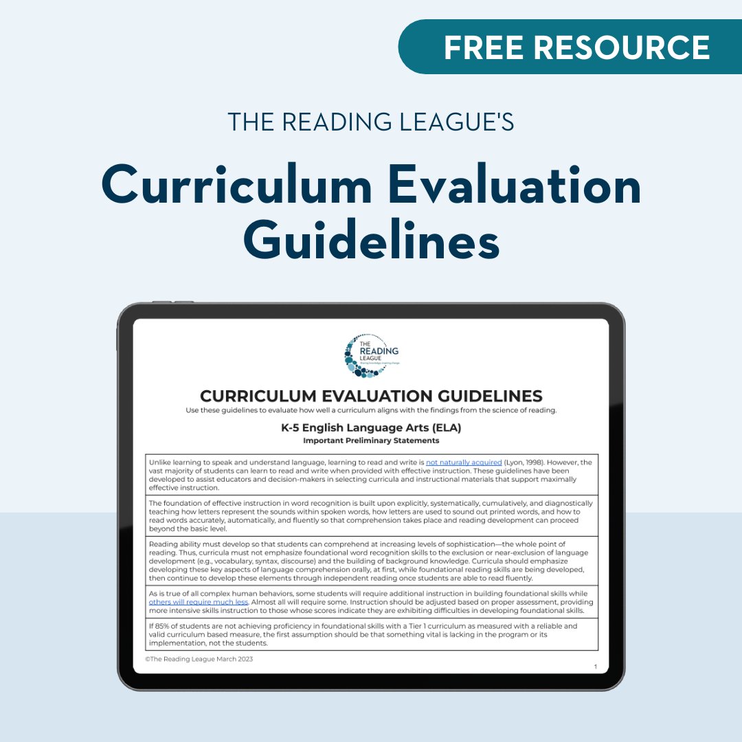 Elevate your curriculum selection with TRL's Curriculum Evaluation Guidelines. This free resource helps educators assess how different curricula align with #SoR & pinpoint non-aligned practices across key areas. Download the guidelines and workbook today: bit.ly/3xIzepz