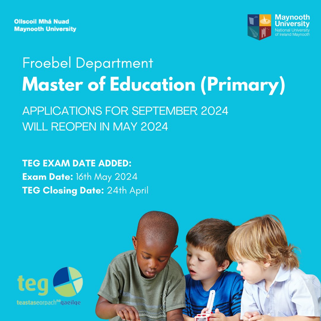 Thinking of becoming a primary school teacher? The Professional Master of Education application system is reopening in May to help candidates meet the TEG requirements! Don't miss the next TEG exam on May 16th, 2024. Act fast - the deadline to apply is April 24th.