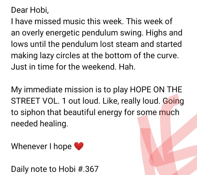 Today's ✍️ to Hobi:
Daily note to Hobi #.367
#hopenotes 
#to_jhope
#jhope #제이홉
#HOPE_ON_THE_STREET