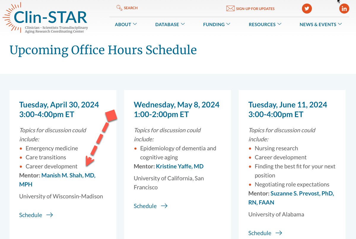 Opportunity for #GeriEM research community to chat with @MNShahMD on April 30 @ClinSTARCC office hours clin-star.org/office-hours Sign up now to review your #GeriED research queries as you navigate @NIH @PCORI @CDCemergency @AHRQNews