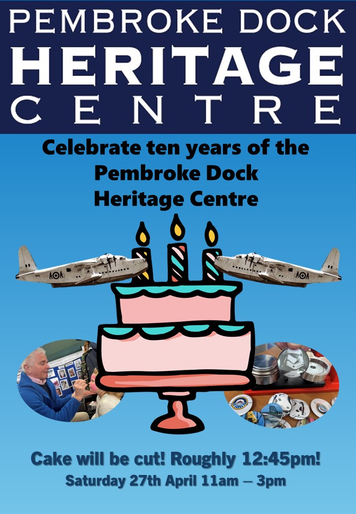 One week to go before we celebrate the 10th anniversary of the Heritage Centre. It's free entry, and if that was not incentive enough, cake will be cut just before 1pm. Join us for #free #museum entry, to learn about the #heritage of #PembrokeDock, and eat #cake!