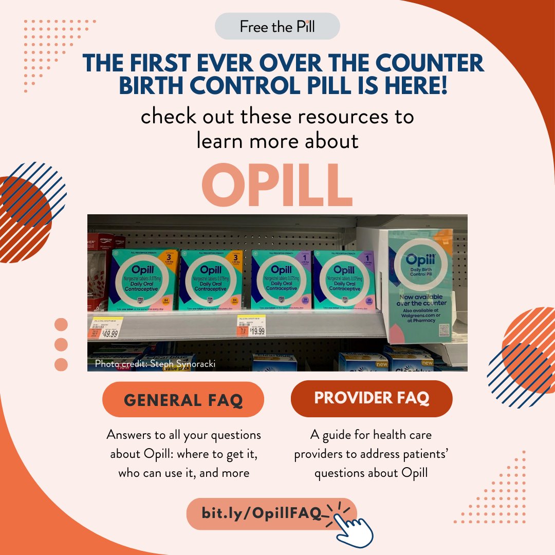 Questions about @opill_otc, the first-ever over-the-counter birth control pill? We've got answers! ➡️bit.ly/OpillFAQ #FreeThePill