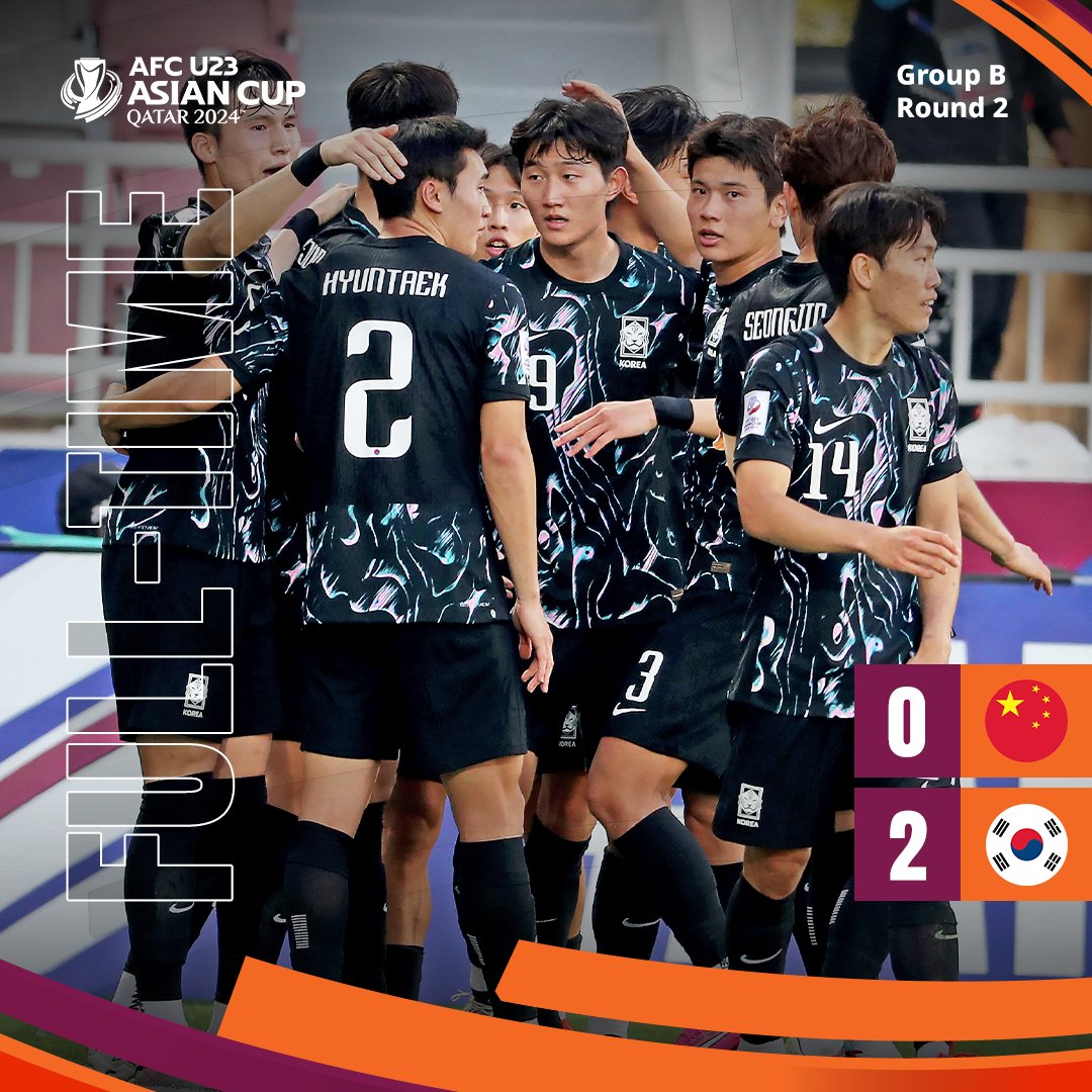 Final match result between China PR and Korea Republic 🇨🇳🆚🇰🇷 #AsianCupU23 #HayyaAsia #AFCU23 #RoadtoParis2024