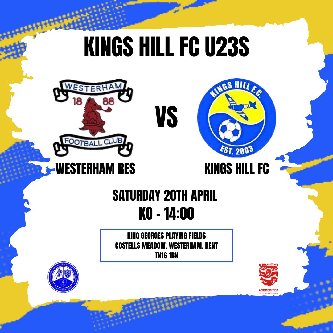 Two of our Men’s teams are in home action on Saturday with Patch taking charge of his 100th game for the 1sts as they take on Otford Utd, whilst our Men’s Vets take on title challengers Insulators Vets! Our U23s travel to Westerham as they look to get some revenge! 🟡🔵