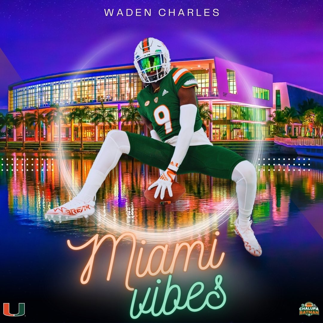 ChalupaBatmaan's tweet photo. Miami commit 4⭐️WR Waden Charles #Watch25 #GoCanes #TheU 🙌🟩🟧 https://t.co/pQKDioBdDV