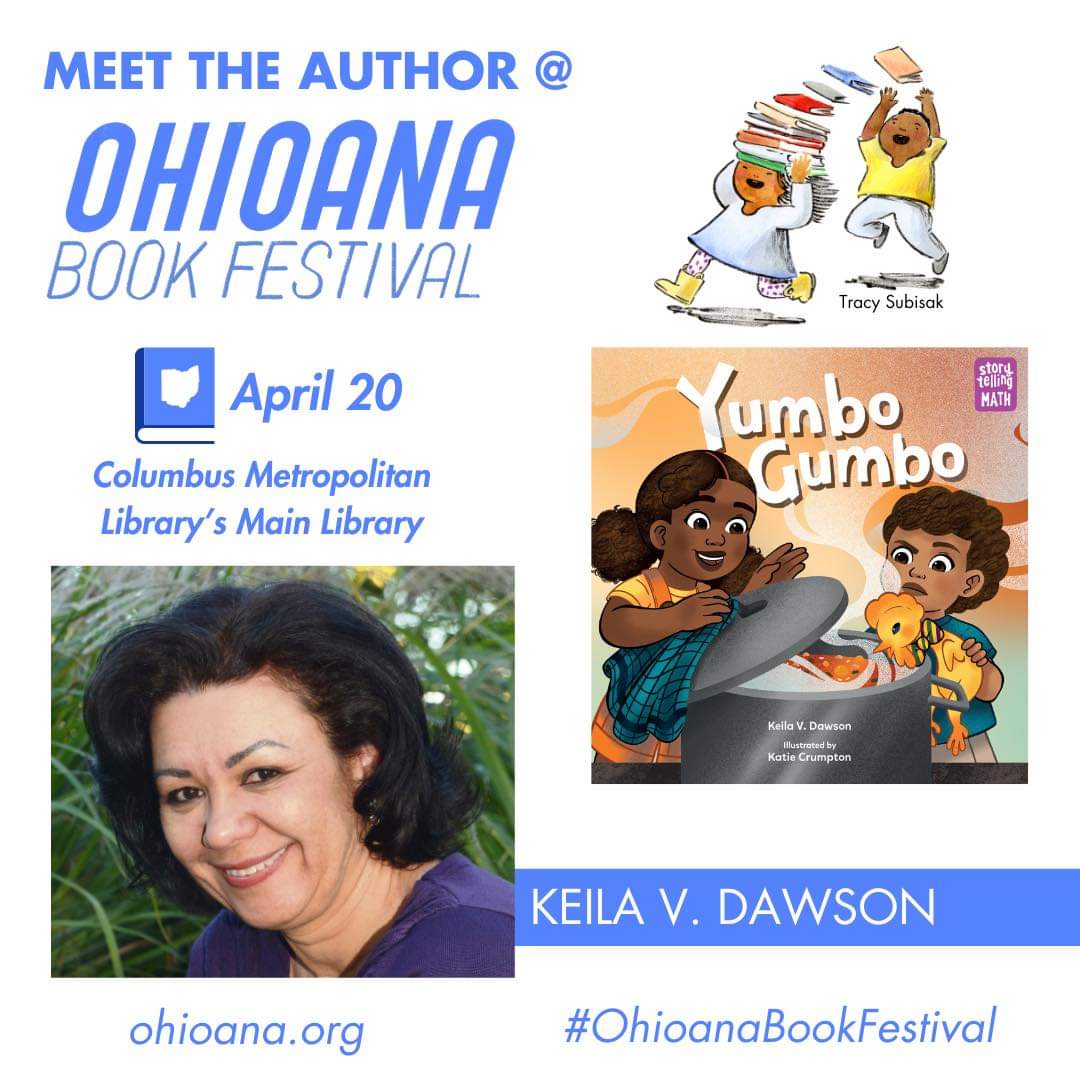 Reading is delicious! I'll be at the @Ohioana Book Fest tomorrow, April 20th in #Columbus #ohio. Grab a copy of #YumboGumbo and get Annabelle's #recipe! #ohioreads  #booklovers  #bookfest  #StorytellingMath #Math #data #SEL  #teachers #gumbo @charlesbridge @TERCtweets