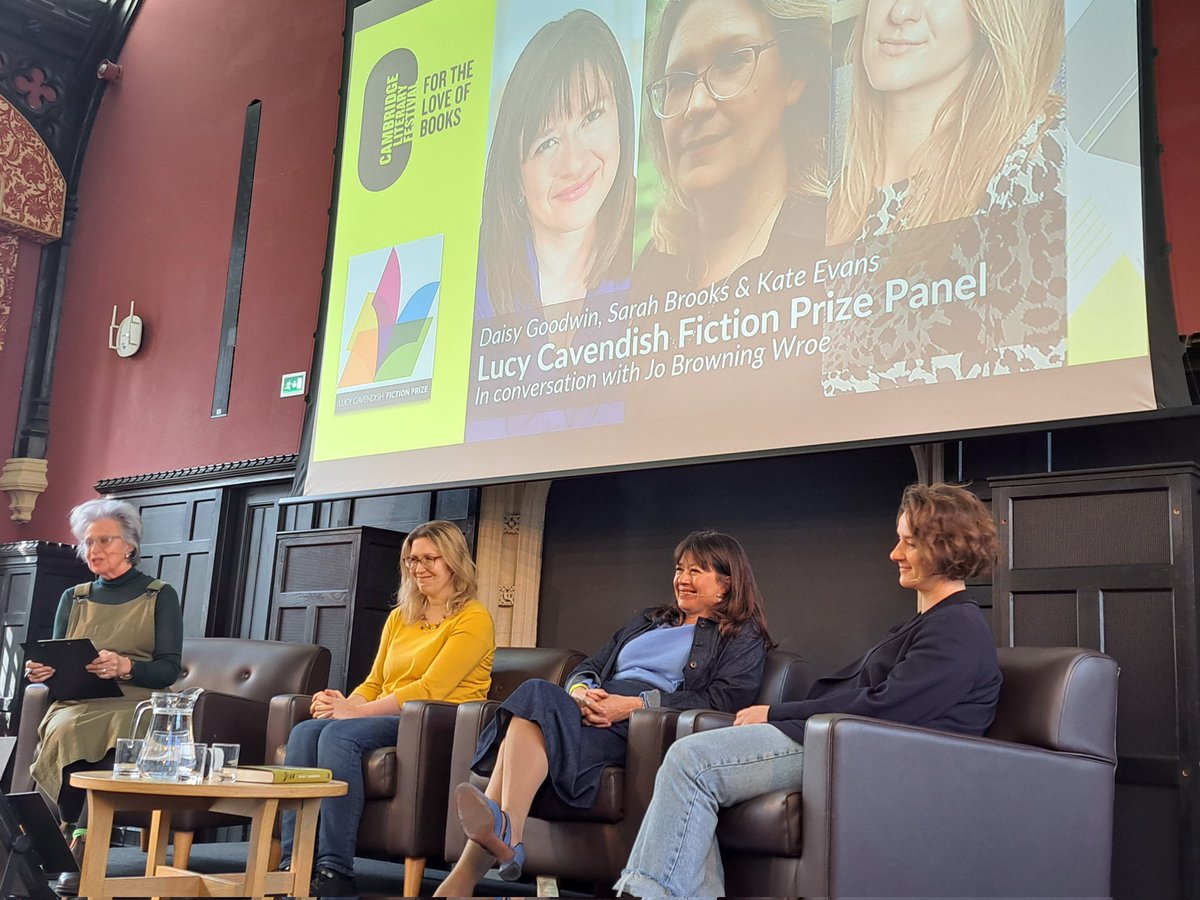 Exciting to see @Sarah_L_Brooks, @DaisyGoodwin, @kateeevans and @JoBrowningWroe on the #FictionPrize panel @camlitfest 👏