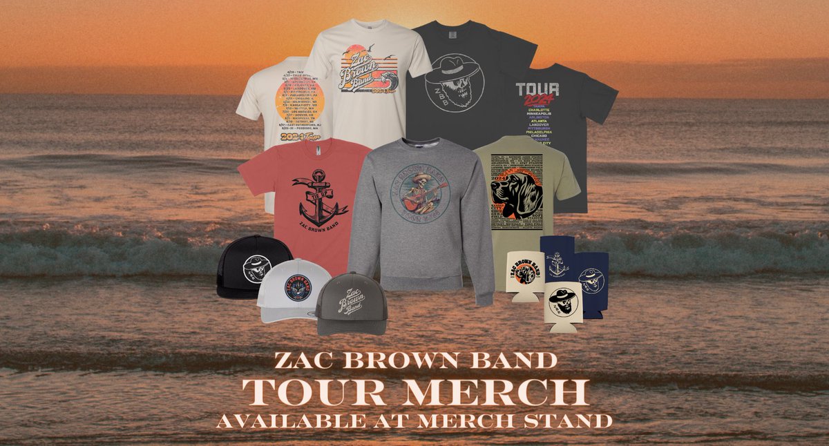 The Sun Goes Down Tour 2024 with @kennychesney starts tomorrow! Who’s coming? 🌅 Skip the lines at the merch stands and shop the new summer tour collection online now: bit.ly/zbbstore