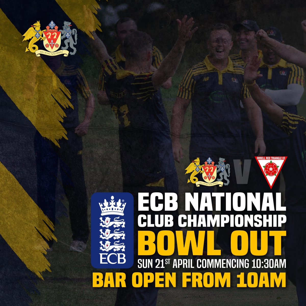 Our 1XI's scheduled ECB National Club Championship game at home to @orrellcricket is off and will be replaced with a bowl out to decide who goes through to the next round. The bowl out will start at 10:30am and the bar will be open from 10am for all you Sunday early starters!