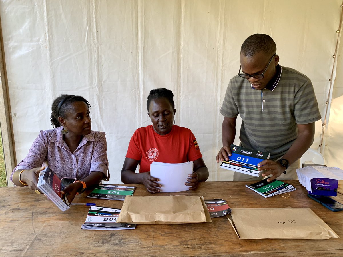 We have picked up our Race Bibs and ready to rock and roll tomorrow at 6am @LegendzMarathon. The awesome team is at Nankasero Primary School ground waiting to serve you.