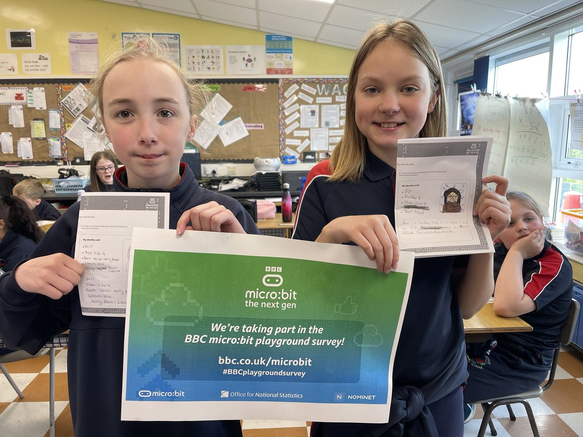 downpatrickps's tweet photo. P7s data scientists using their @BBC_Teach  @microbit_edu computers to discover more about their playground as part of a nationwide survey. 
 
Learning about data privacy, security and finding out about their digital footprint. #BBCplaygroundsurvey @CCEA_info  @C2k_info https://t.co/IKcCaLBeBQ
