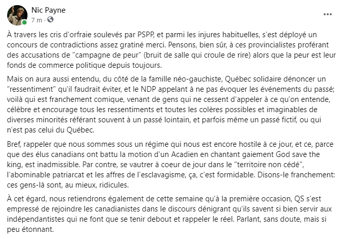 nic_payne's tweet image. Débat sur les propos de #PSPP: les provincialistes-canadianistes (incluant @QuebecSolidaire) nous auront bien fait rire. #polqc