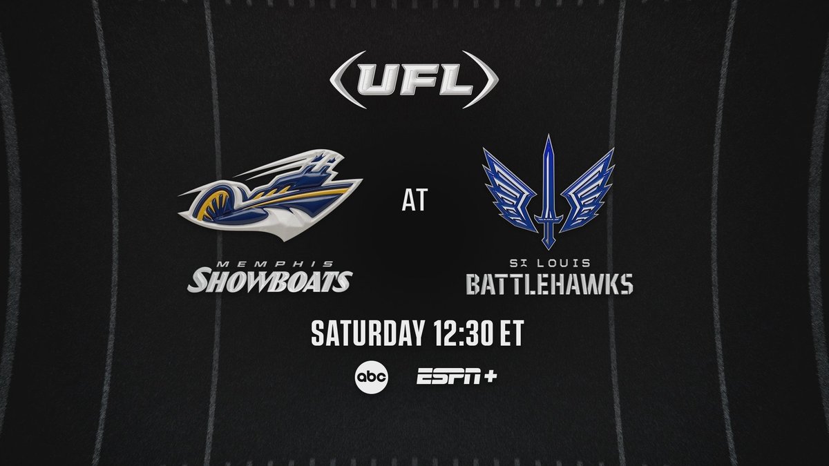 Sat, #UFL2024 kicks off Wk 4 w/@XFLBattlehawks hosting @USFLShowboats in St. Louis 🏈12:30p ET | ABC, @ESPNPlus (Eng/Span) Catch up on the weekend's action w/@DanielDopp & @SkubieMageza on 'UFL Today,' ESPN's digital post-game show 🏈Sun | 6:30p ET | YouTube, Facebook, ESPN App