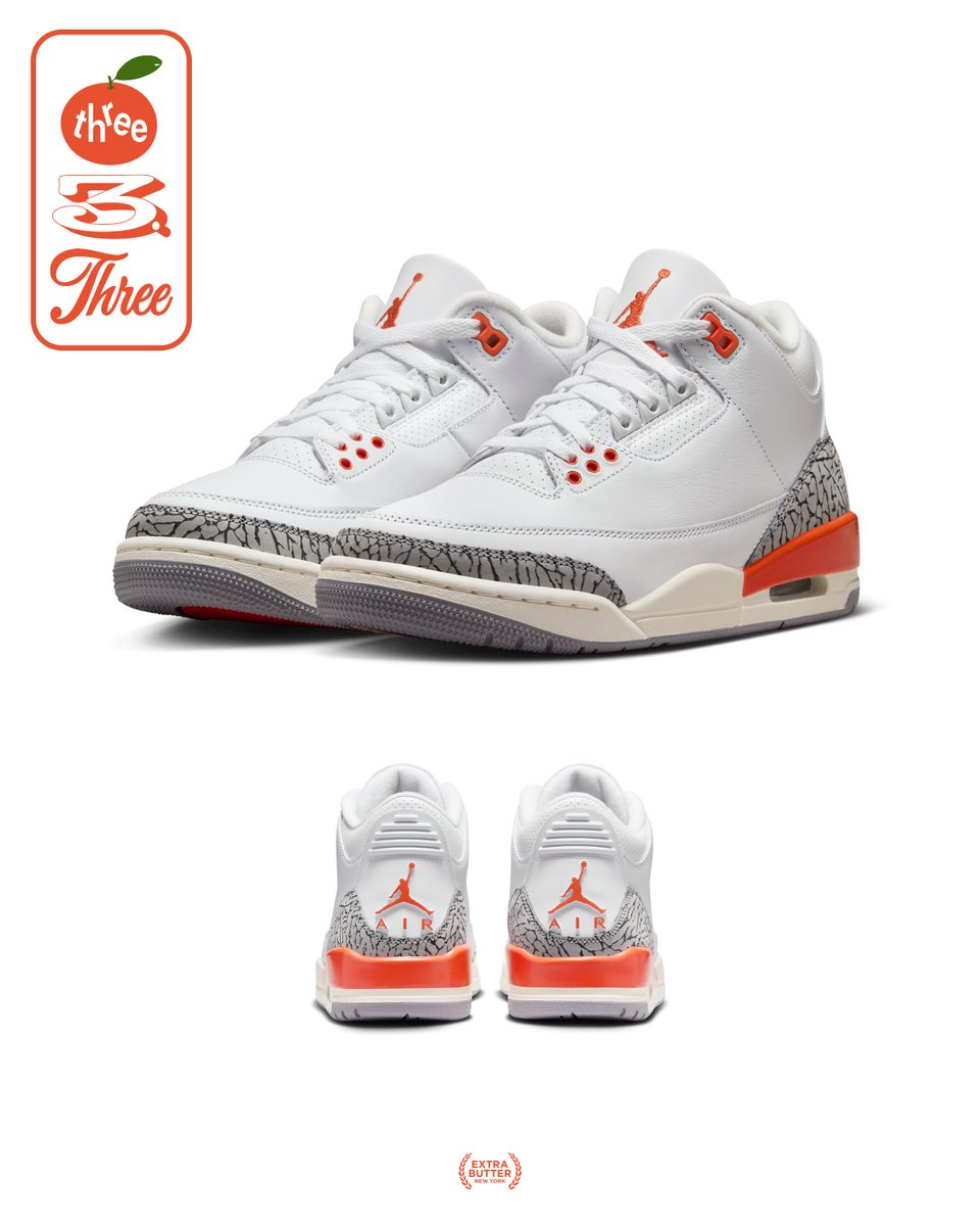 Air Jordan 3 Womens 'Georgia Peach' Online Availability: Enter draw now via releases at extrabutterny.com or using the EB App. In-Store Availability: FCFS at both locations at 11am April 23rd Price: $200 releases.extrabutterny.com/en-US/launch/a…