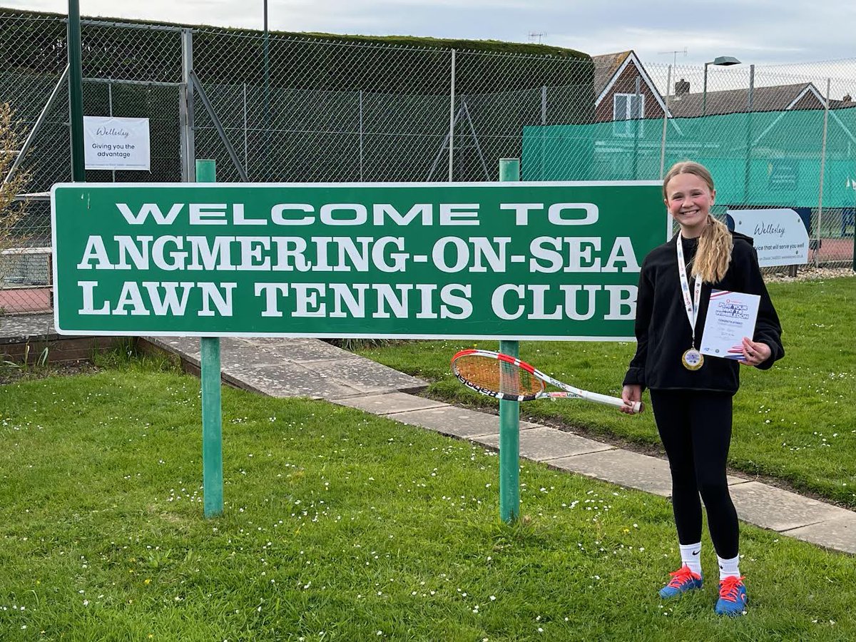 Olivia Payne played in a tennis tournament at the weekend at @angmeringtennis Club and won gold! It’s the 'Play Your Way To Wimbledon' tournament sponsored by Vodafone, which now means she is through to the county finals. She will find out in June when the finals are.