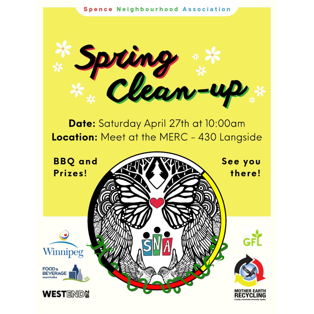 On Saturday, April 27th, WCWRC will be joining @Spence Neighbourhood Association for their annual Spring Clean Up! To participate, meet at 640 Ellice Ave. at 10am to pick up supplies. If you have questions, please connect with Krys at wcwrc.ca or 204-774-8975x248