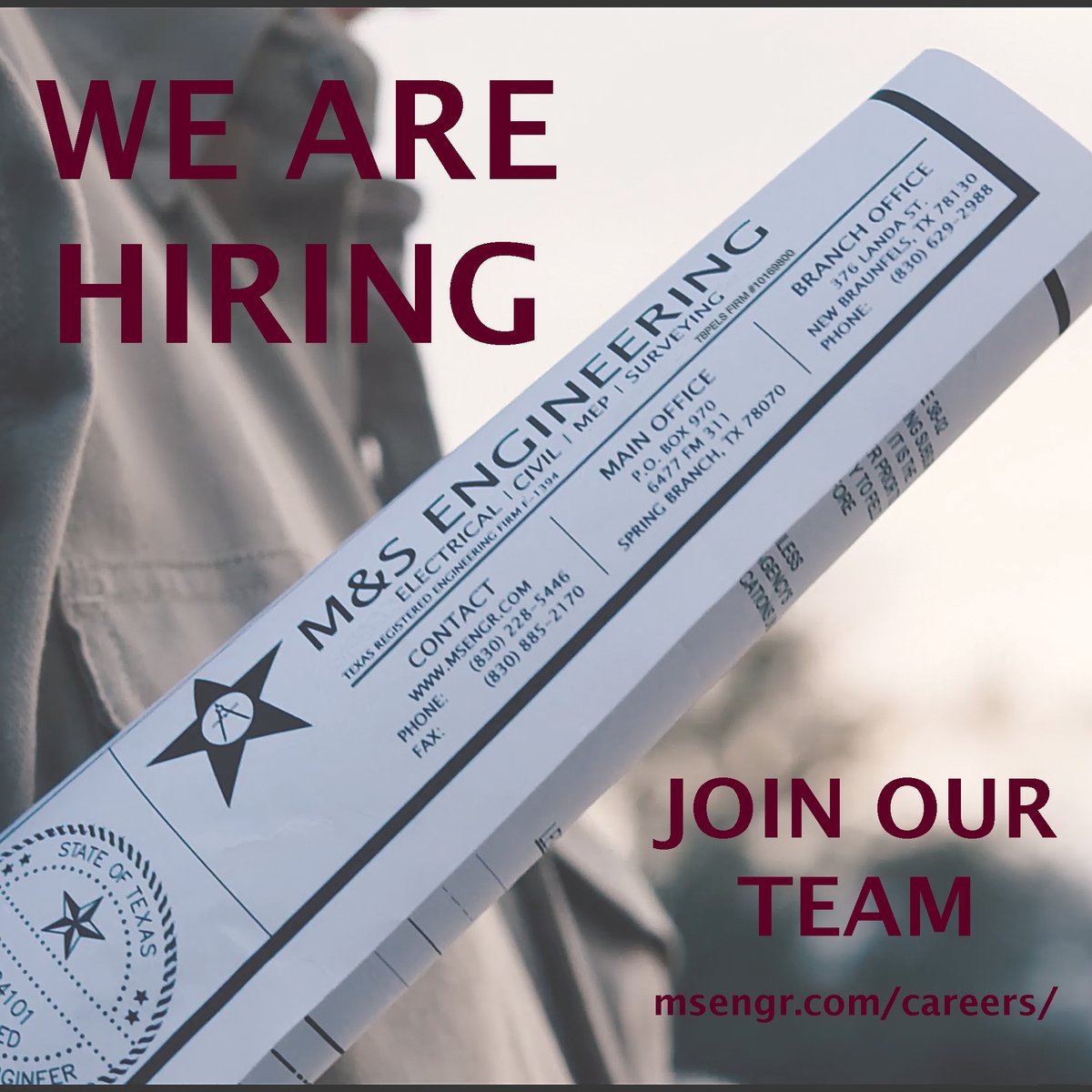 Join our team! We're looking to fill open positions. Apply today at msengr.com/careers/
#hiring #engineeringcareers #civilengineering #electricalengineering #civilengineer #electricalengineer