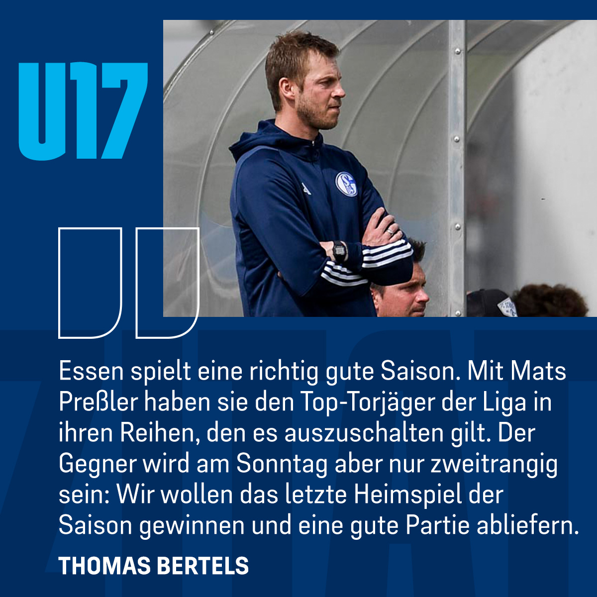 Es ist schon wieder soweit: Das letzte Heimspiel der Saison steht an! 🙁 Sonntag 📆 21. April 2024 #U17 🆚 RW Essen ⏰ 11 Uhr 📍 Rasenplatz 04 Der U17-Vorbericht zum Swipen! ⬅️➡️ #schmiede #JuniorenBundesliga #S04