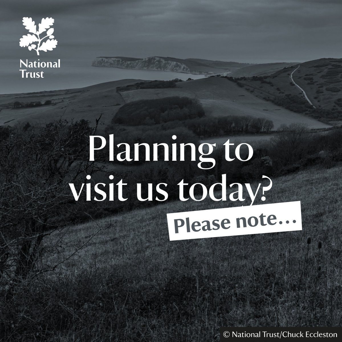 Just a reminder that the Needles Battery, Mottistone Gardens, Newtown Visitor Point & Bembridge Windmill are closed today as a mark of respect & to allow staff & volunteers to attend the funeral of our Head Gardener. We're sorry for any inconvenience. Thank you for understanding.