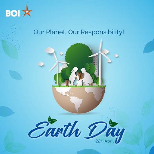 Every action counts! This Earth Day, let's recognize the power of small changes in creating a sustainable future. From reducing single-use plastics to embracing eco-friendly habits, together, we're building a world where nature thrives. #BankofIndia #EarthDay