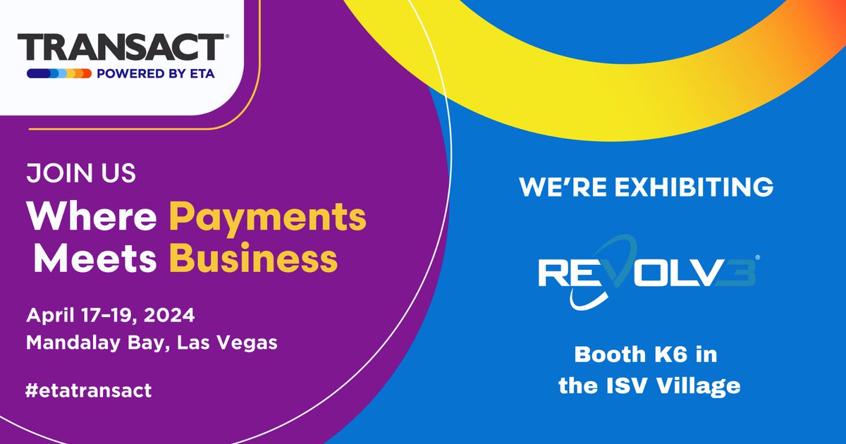 Today is the last day of ETA Transact! If we haven't connected yet, please stop by booth K6 in the ISV Village this morning or you can hear from our CEO and Founder Frank Arellano on the Tech Zone Stage this morning from 9-10am! 🎤💸 

#ETATRANSACT #PaymentsInnovation #Payments