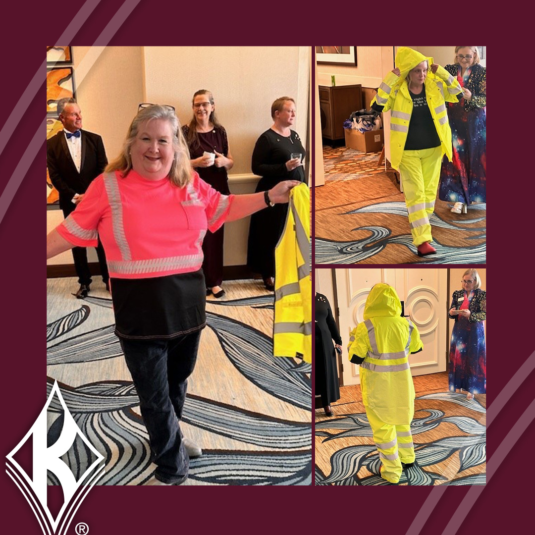 JJKeller's tweet photo. Our team had a great time at the @nawicnational South Central Spring Conference last week! Our J. J. Keller® SAFEGEAR® products in women’s sizes were a hit at the #PPE fashion show. #WorkplaceSafety #ConstructionSafety #WomenInConstruction #WomenInTrades https://t.co/DC8Mf7OGEL