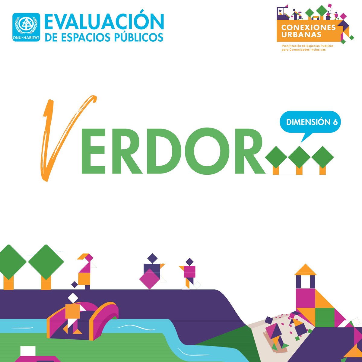 La vegetación en el #EspacioPúblico proporciona sombra y ofrece servicios ecosistémicos, como la reducción de las islas de calor. 🌳🚶Conoce más en la guía #ConexionesUrbanas de @ONUHABITATBR en bit.ly/3U3nPJG