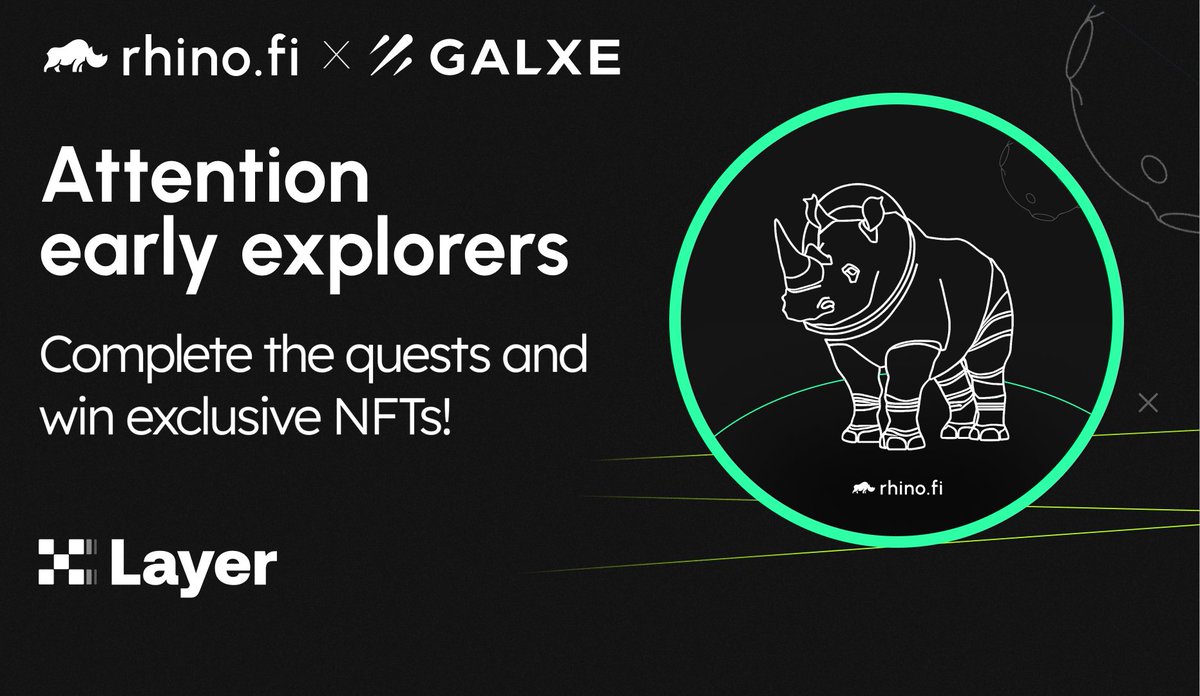 Excited for the #XLayer launch? rhino.fi has got you covered. We’ve teamed up with @XLayerOfficial , @QuickswapDEX and @SpaceIDProtocol to bring you into the X Layer ecosystem with style. Complete the quests and earn yourself an exclusive NFT to celebrate the…