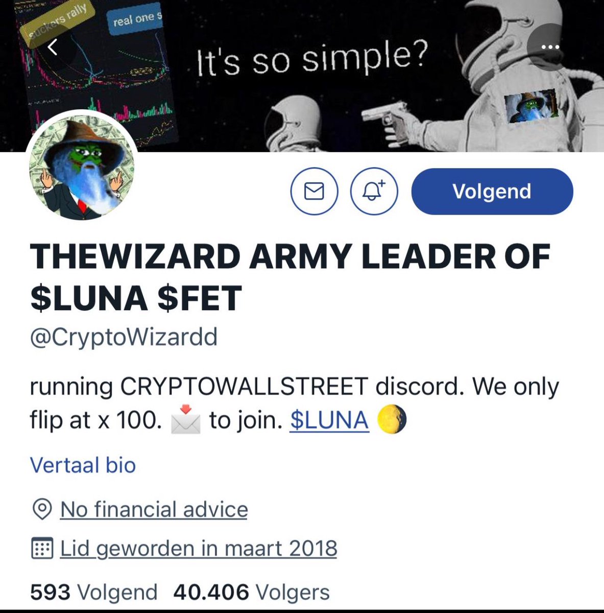 Never forget wru came from

Back in time 2020 at 40 k followers. When we pulled x 1000 on $LUNA

4 years later nearly 700 k followers. Never bought a single follower. Never cloud chased followers

Wizz army is truely build from 0

Proud of you and thanks for all the support.
