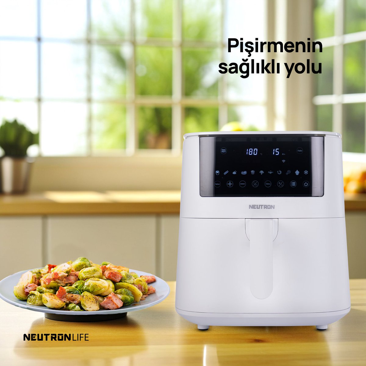 Neutron XXL Smart Air Fryer 7.3L ile sağlıklı ve lezzetli yemeklerin keyfini çıkarın! 360 derece hava dolaşımı, akıllı dokunmatik ekran ve kolay temizlik özellikleriyle mutfakta pratik bir yardımcı. Şimdi satın alın ve lezzet dolu anların tadını çıkarın! 💫 #Neutron  #NeutronLIFE