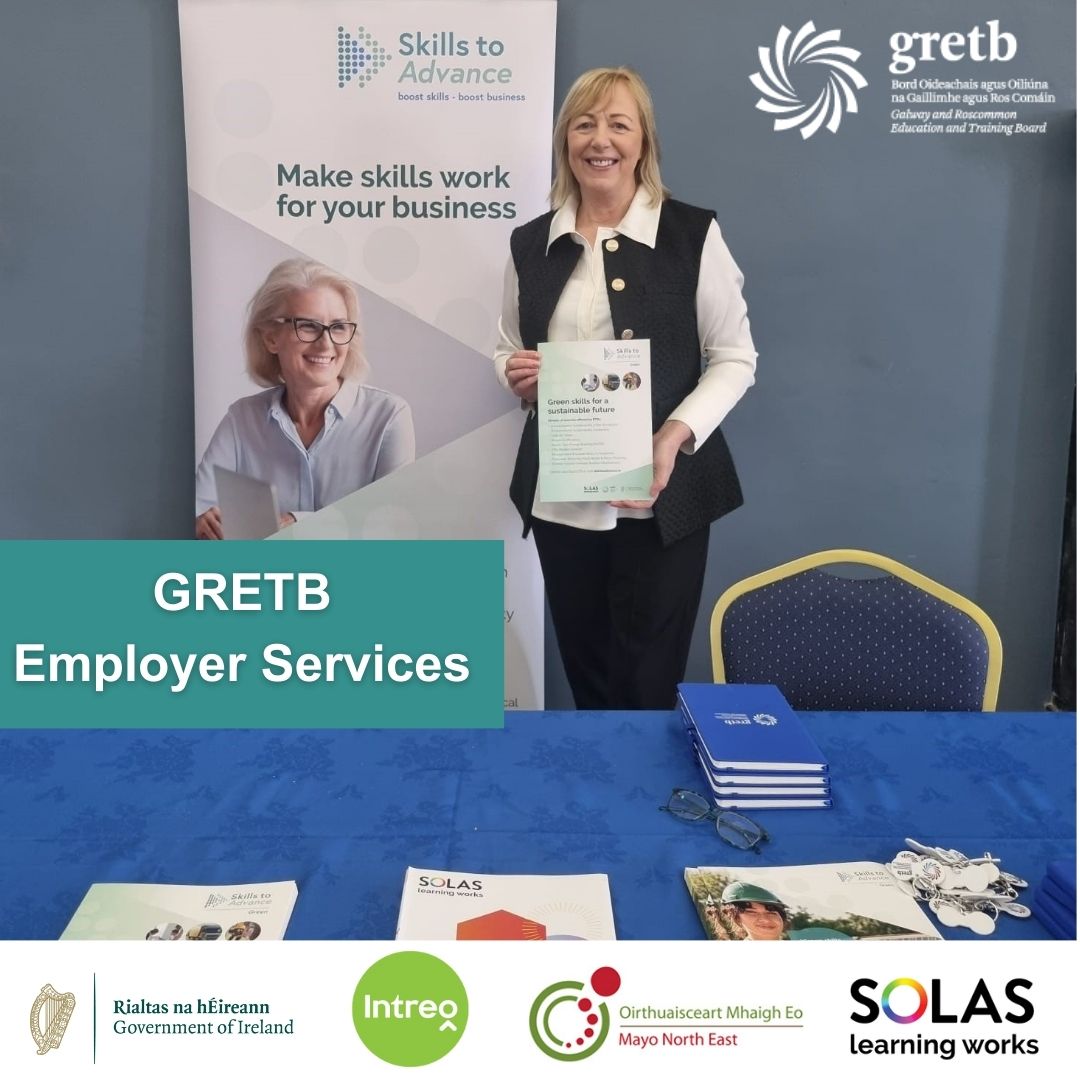 Our Employer Services team attended an event for employers to provide info on Schemes & Grants, Employer supports, Employee training & Apprenticeships available through GRETB Organised by Roscommon Mayo Local Area Employment Services Initiative in collaboration with Intreo.