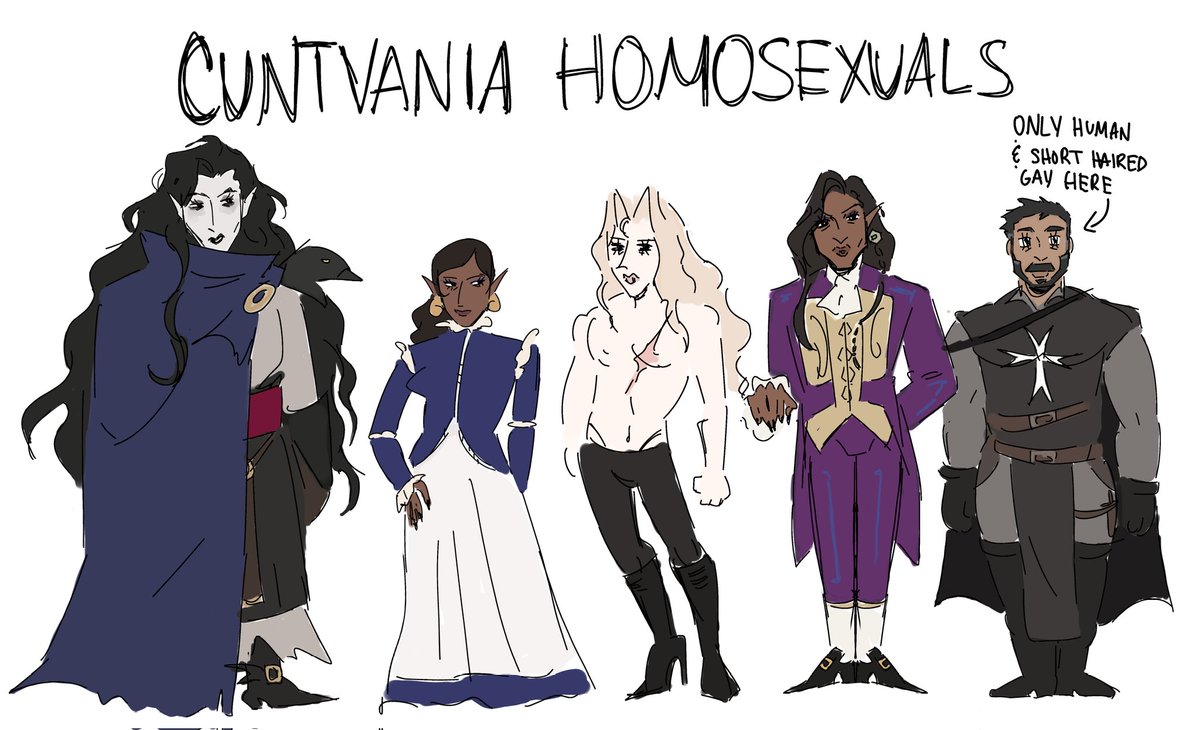 The homosexual cast of castlevania #castlevanianocturne #alucard #olrox #mizrak #striga #morana