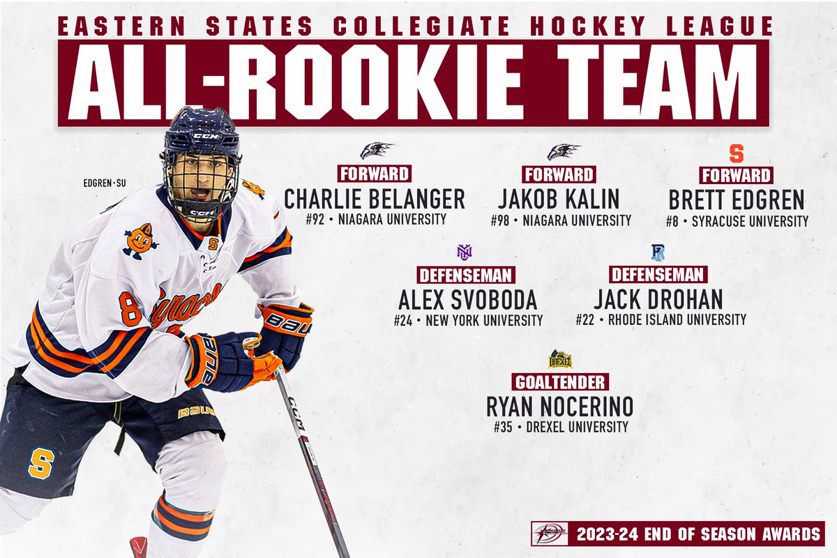 Here is the 2023-24 ESCHL All-Rookie Team!

Check out the full story here: rb.gy/zcmlkh