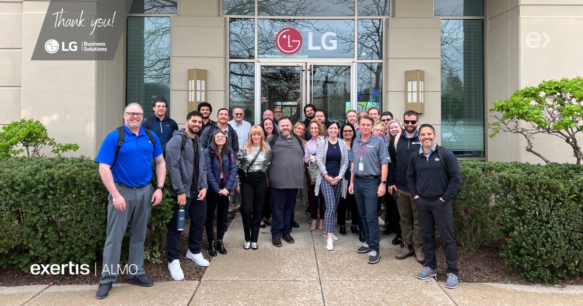 AlmoProAV's tweet image. #ExertisAlmo's National Business Team (NBT) visited the LG BIC in Chicago this week for some training on #DVLED, #VideoWalls, #QSR indoor displays, and more during NBT Bootcamp. Thank you @LGUS!

#TeamExertisAlmo