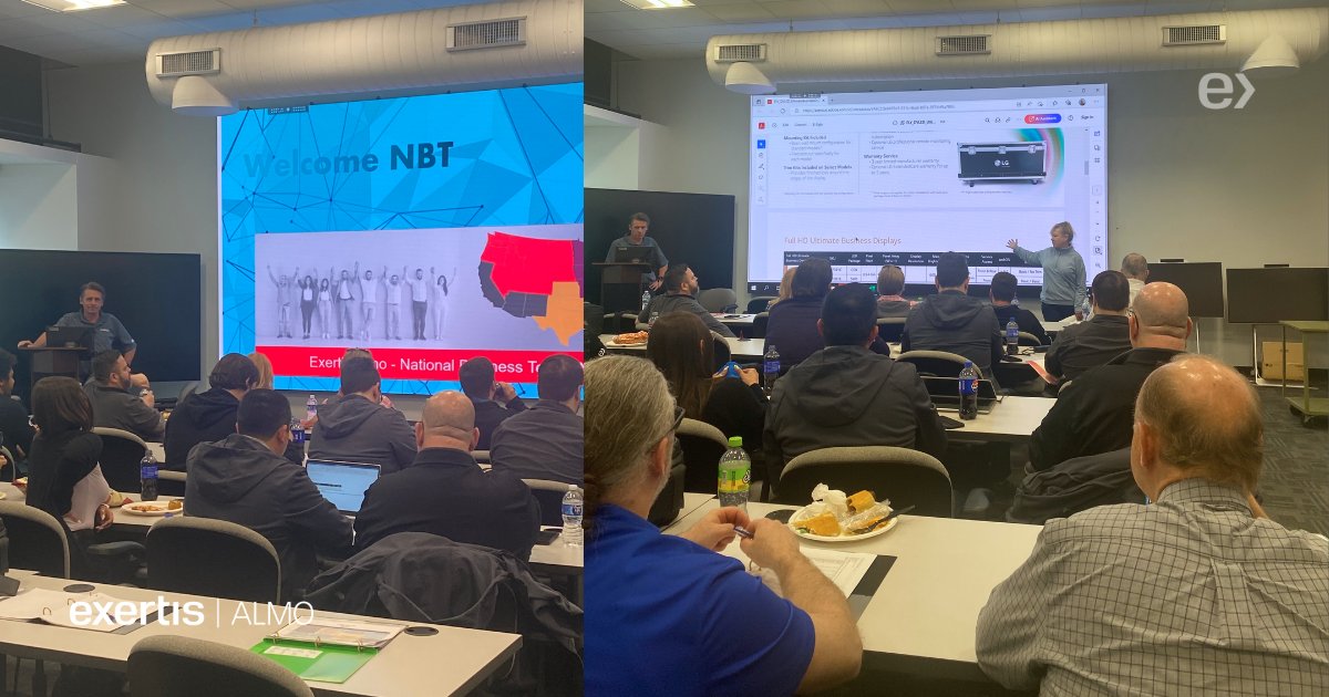 AlmoProAV's tweet image. #ExertisAlmo's National Business Team (NBT) visited the LG BIC in Chicago this week for some training on #DVLED, #VideoWalls, #QSR indoor displays, and more during NBT Bootcamp. Thank you @LGUS!

#TeamExertisAlmo