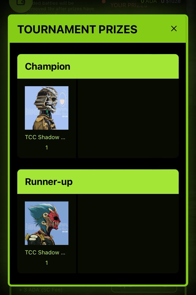 Tournament of Champions is LIVE with @TCCCNFT Shadow Operatives up for grabs! 4 slots left Lightweight Battle zombiechains.cryptoraggies.io