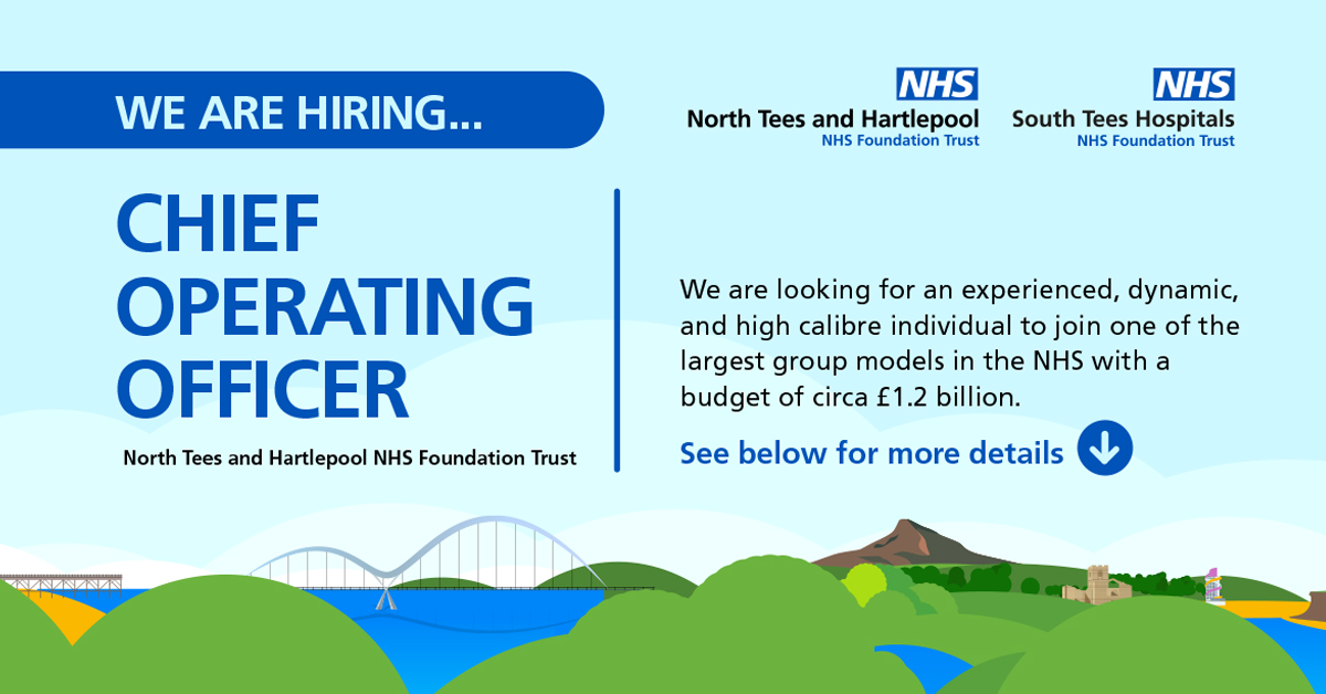 North Tees and Hartlepool Hospital are searching for a Chief Operating Officer/Deputy Managing Director who thrives in a complex and fast paced environment and demonstrate exemplary leadership qualities: southtees.nhs.uk/careers/vacanc… #NHSJobs